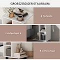 Miniatyrbillede 5 af 10: C Shape Sidebord Sofabord med Hjul Sofabord Transportabelt Sofabord til Små Flader 45 x 35 x 58 cm Hvid