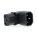 Pikkukuva 1 / 4: Laajennus Plug | IEC-320-C13 | IEC-320-C14 | Kulma, 90 ° | Niklattu | PVC | Musta | Laatikko | 1 kpl