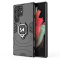 Pikkukuva 8 / 9: Panssarikotelo Samsung Galaxy S23 Ultralle, Ring Armor magneettipidike, musta