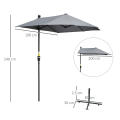 Miniatyrbillede 4 af 10: 2 X 2 M Parasol Halvrund Parasol Altanparasol Med Holder Vandtæt Til Haveterrasser Gårdhaver 100% Polyester Mørkegrå