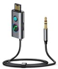 Joyroom Car Bluetooth Audio Receiver 3,5 mm Aux med Mic - Grå