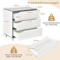 Miniatyrbillede 2 af 5: Moderne kommode med skuffer, skænkskuffeskab til soveværelse og garderobe, hvid