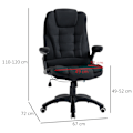 Miniatyrbillede 4 af 10: Kontorstol Højdejusterbar Skrivebordsstol Ergonomisk Skum Pp Plast Hørlignende Polyester Sort 65 X 72 X 100-120 Cm