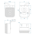 Miniatyrbillede 7 af 7: Forreste positionslygte 12/24V hvid 65 x 65 mm LED med holder