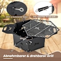 Miniatyrbillede 4 af 5: stor kulgrill med 360° roterende grill 2 i 1 ildskål 77 x 74 x 38 cm