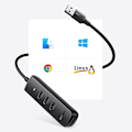 Pikkukuva 4 / 6: HUB USB-A -portin jakaja - 4x USB 3.2 Gen 1 musta