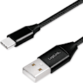 Pikkukuva 1 / 6: USB-USB-C lataus-/synkronointikaapeli USB 2.0 15W 0,3m tekstiili
