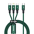 Miniatyrbild 1 av 9: Rapid 3in1-kabel USB-C - USB-C / Lightning / micro USB 20 W 1,5 m grön
