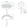 Pikkukuva 4 / 4: Merkkivalo 10-30V punainen/valkoinen 60x34mm LED