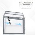 Pikkukuva 7 / 10: Cold Frame -Kasvihuone Kannella, Säänkestävä, Valmistettu Puusta Ja Polykarbonaatista, Harmaa, 90X46X40Cm