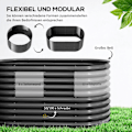 Miniatyrbild 5 av 10: Upphöjd bädd av stål, växtbädd, kall ram, trädgårdsbädd, stapelbar, blomlåda, plug-in växtlåda, 160 x 80 x 80 cm, grönsaksbädd för trädgård, balkong,