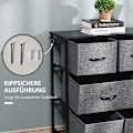Miniatyrbillede 7 af 10: Kommode med 8 skuffer af stof, opbevaringsskab, kommode med greb, metalstel, moderne design skab til soveværelse, stue, mørkegrå Aosom