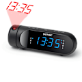 Miniatyrbillede 1 af 6: Clockradio med projektion Dobbelt alarm Sort