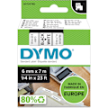Miniatyrbillede 1 af 9: Dymo D1 - tape 6 mm x 7 m, sort på hvid baggrund