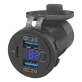 Miniatyrbillede 1 af 5: USB-stik triple med 2x type A og 1x type C + voltmeter