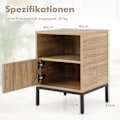Miniatyrbillede 3 af 5: Natbord i rattan med åben hylde og skab 40 x 40 x 57 cm natur