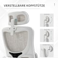 Miniatyrbillede 8 af 10: Kontorstol Ergonomisk Højdejusterbar Skrivebordsstol Justerbar Armlæn Pude Vippefunktion Lændestøtte Mesh Grå