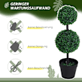 Miniatyrbillede 7 af 10: Kunstige planter Sæt med 2 Stor 67 cm kunstig plante med 2 kugler, kunstigt plasttræ i krukke, kunstigt træ som ægte til stue soveværelse Kontorhave M
