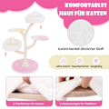 Miniatyrbillede 5 af 5: Træskrabestolpe, sødt kattetræ med 2 liggepladser & 2 platforme & spillebold & sisalstolper hvid + pink
