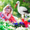 Miniatyrbillede 2 af 9: Havefigur stork