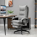 Pikkukuva 3 / 10: Hierontatuoli Pyörivä Tuoli, Pelituoli, Työtuoli, Ergonominen Työtuoli, Korkeussäädettävä, Nylon, Harmaa, 70X62X120-130Cm