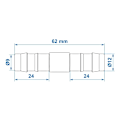 Miniatyrbillede 3 af 3: Vandslangetilslutning lige 12mm pr stk