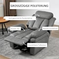 Miniatyrbild 7 av 10: Fåtölj med ståhjälp, elektrisk avslappningsfåtölj, fällbar tv-fåtölj, tv-fåtölj, biofåtölj, konstläder, ljusgrå