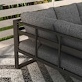 Miniatyrbillede 10 af 10: 5-delt havemøbelsæt med hjørnesofa og dobbeltsofa, sofabord, altanmøbelsæt med sædehynde, haveloungesæt, grå