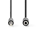 Pikkukuva 2 / 3: Stereoäänikaapeli | 3.5 mm uros | 3.5 mm naaras | Niklattu | 2.00 m | Pyöreä | Musta | Label