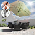 Miniatyrbillede 5 af 10: Parasol Ø233 cm, parasol med foldefunktion, ottekantet altanparasol, strandparasol, vindtæt, stabil markedsparaply, krankparasol, solafskærmning til s