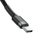Miniatyrbillede 5 af 9: Holdbart flettet kabel USB-C til USB-C QC3 2m - sort og grå