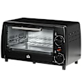 Miniatyrbillede 1 af 10: Miniovn 10 Liter 750W Lille Elektrisk Ovn Med Temperatur Op Til 230 ℃ Timer 60 Minutter Bageplade Og Stativ 36,5X26X22 Cm Sort