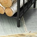 Pikkukuva 9 / 10: Polttopuuteline Polttopuuteline Kahdella Kahvalla Takka Ruokailuvälineet 50 Kg Heavy Duty Polttopuut Takkatyökalu Metalli Musta 39 X 32,5 X 46 Cm