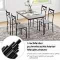 Miniatyrbild 5 av 5: 5-delat matsalsset för 4 personer modernt rektangulärt matbord och 4 matstolar grå och svart
