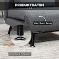 Miniatyrbillede 8 af 10: Sovestol, Klapstol Med Sengefunktion, Justerbart Ryglæn, Mørkegrå