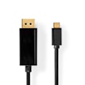 Miniatyrbillede 1 af 4: USB-C™ Adapter | USB 3.2 Gen 1 | USB-C™ Han | DisplayPort Han | 4K@60Hz | 2.00 m | Runde | Guldplateret | PVC | Sort | Label