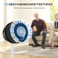Miniatyrbild 8 av 10: Stativfläkt USB Uppladdningsbar fläkt med fjärrkontroll Justerbar lutningsoscillation 10 hastighetsnivåer Timer Höjdjusterbar teleskopfläkt för kontor