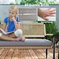 Miniatyrbillede 7 af 10: Havemøbelsæt af polyrattan loungesæt med 2 sofastole glasbordhynder vejrbestandig siddegruppe til 4 personer udendørs altanmøbelsæt havemøbler til hav