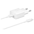 Samsung USB-C snabbladdare & USB-C-kabel, 15W - Vit