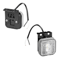 Miniatyrbillede 2 af 7: Forreste positionslygte 12/24V hvid 65 x 65 mm LED med holder