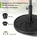 Miniatyrbillede 4 af 5: 18 kg tungt paraplystativ med 54 cm diameter til paraplystænger på φ38/48 mm