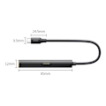 Miniatyrbild 3 av 7: Ljudhörlursförstärkaradapter USB-C till 3,5 mm minijack svart