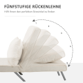 Miniatyrbild 5 av 10: Bäddsoffa Med Armstöd 3-I-1 Bäddsoffa Gästsäng Hopfällbar Madrass Hopfällbar Säng Schäslong Multifunktionell Polyesterkräm 65 X 69 X 80 Cm