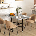 Miniatyrbillede 2 af 10: Spisebord, klapkøkkenbord med hjul, stålben, klapbord til 4-6 personer, spisebord, 52,5-120 x 80 x 73 cm