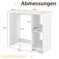 Miniatyrbillede 2 af 5: Lille skrivebord med 2 rum computerbord kontorbord PC bord 80 x 40 x 74 cm hvid