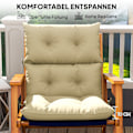 Miniatyrbillede 5 af 10: Sædehynde, 115x56 cm stolehynde med bindebånd, ryglæn, 10 cm tyk polstring, vandafvisende sædehynde til hjem, have, kontor, stole, beige