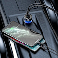 Miniatyrbild 7 av 9: USB + USB-C 65W Quick Charge billaddare, transparent LCD-skärm