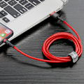 Pikkukuva 4 / 9: Kestävä joustava kaapeli USB-kaapeli Iphone Lightning QC3.0 2.4A 1M punainen