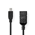 Miniatyrbillede 1 af 3: USB-adapter | USB 2.0 | Mini 5-Pin Han | USB-A Hun | 480 Mbps | OTG | 0.20 m | Runde | Nikkelplateret | Sort | Box