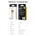 Pikkukuva 5 / 8: Punottu kaapeli iPhonelle USB-A - Lightning 2.4A 1m musta